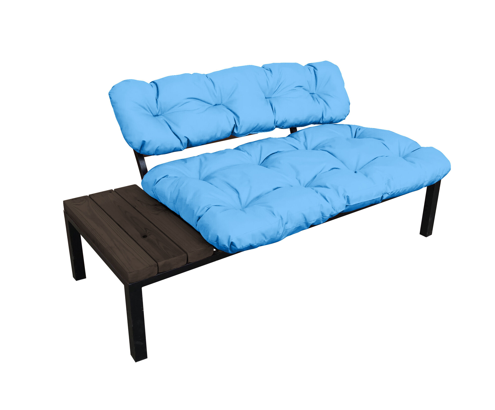 Садовый диван "Дачный" со столиком голубая подушка M-Group