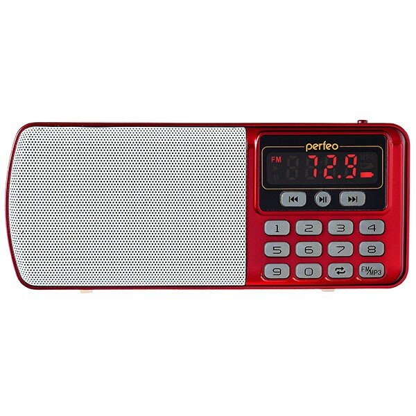 Perfeo радиоприемник цифровой егерь FM+ 70-108МГц MP3 питание USB или BL5C красный i120-RED PF 5026