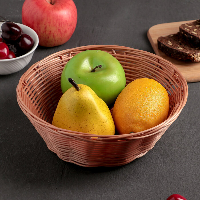 Корзинка для фруктов и хлеба Доляна «Капучино», 20×7 см - фотография № 3