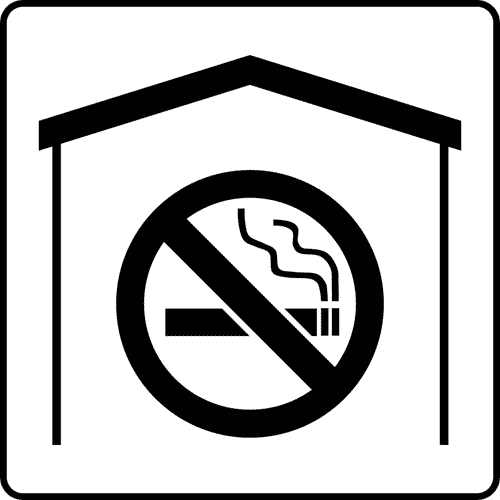 Наклейка Не курить в комнате. 200х200 мм