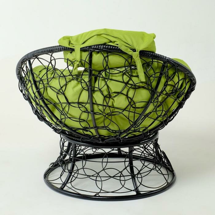 Кресло "Папасан" мини, ротанг, с зелёной подушкой, 81х68х77см - фотография № 3