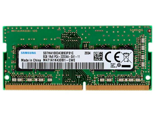 Оперативная память Samsung 8 ГБ DDR4 3200 МГц SODIMM CL22 M471A1K43DB1-CWE