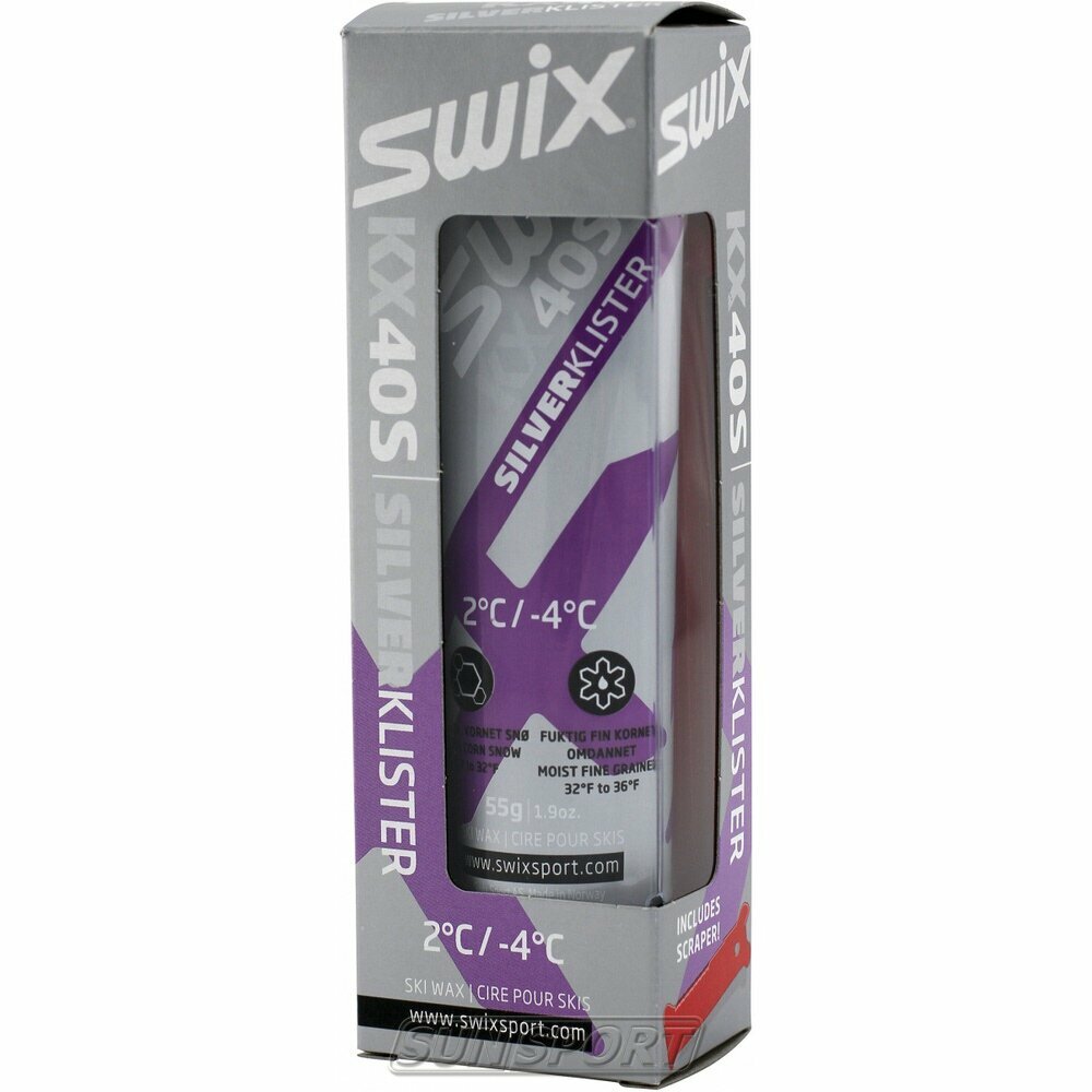 Смазка Лыжная Swix Жидкая мазь SWIX (+2-4) violet silver со скребком 55г