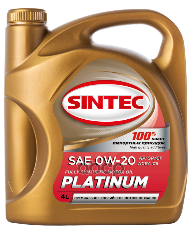 SINTEC Platinum Sae 0W-20 Api Sp/Cf, Acea C5