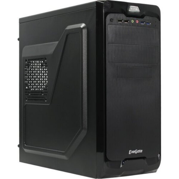 Корпус Miditower Exegate UN-604 Black, ATX, (UN500, 120mm) 2*USB+2*USB3.0, Audio