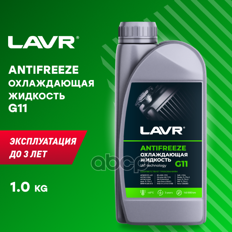 Lavr 1705 Охлаждающая Жидкость Antifreeze Lavr -45 G11 1Кг LAVR арт. LN1705
