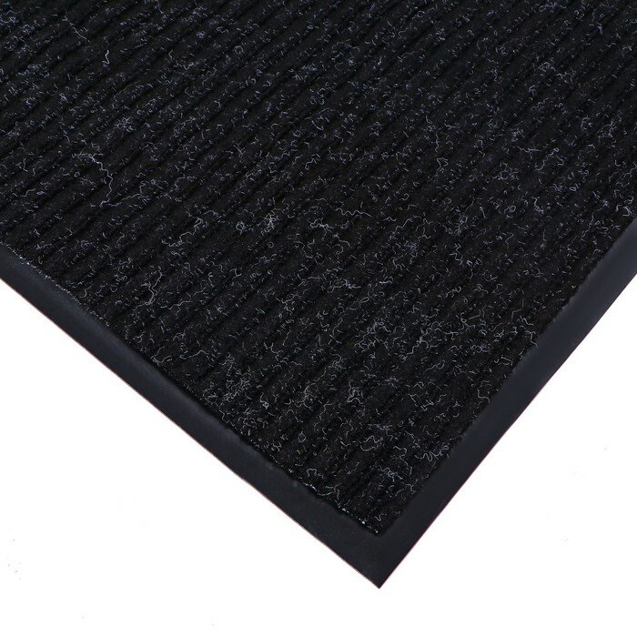 Коврик придверный влаговпитывающий, ребристый, «Стандарт», 90×120 см, цвет чёрный - фотография № 5