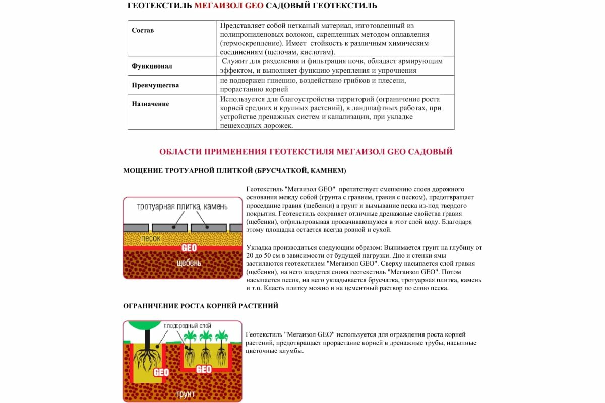 Садовый геотексиль (1.6х50 м; 80 кв.м) мегаизол GEO 3480121 - фотография № 2