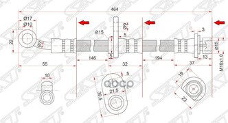 Шланг Тормозной Передний (Таиланд) Honda Cr-V/Odyssey 95-02 Rh Sat арт. ST-01464-S10-010