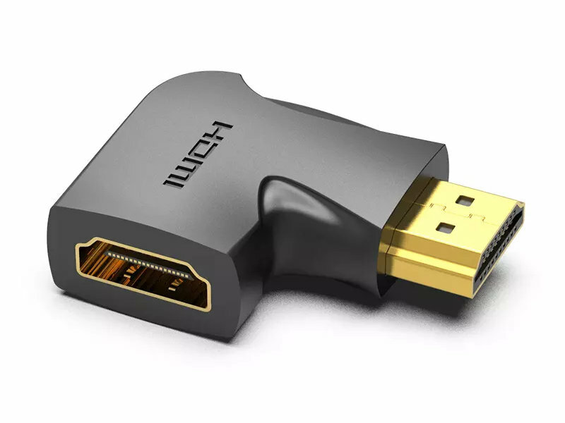 Vention Адаптер-переходник HDMI v2.0 19M/19F угол 90 универсальный для компьютеров мониторов проекторов черный