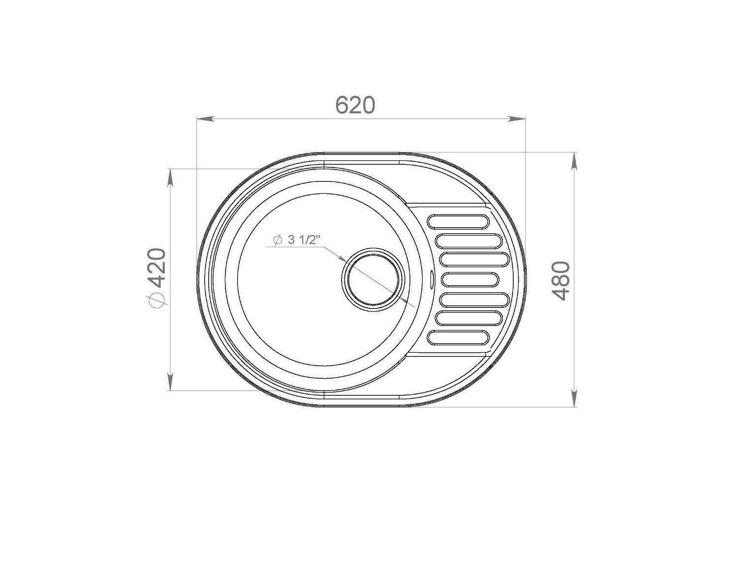 Кухонная мойка LEX Orta 620 Space Gray - фотография № 2