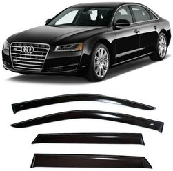 Дефлекторы боковых стекол Cobra Tuning на Audi A8/S8 lll Sd Long 2010-2017 - Ветровики боковых окон для Ауди А8/С8 lll Седан Лонг 2010 - 2017