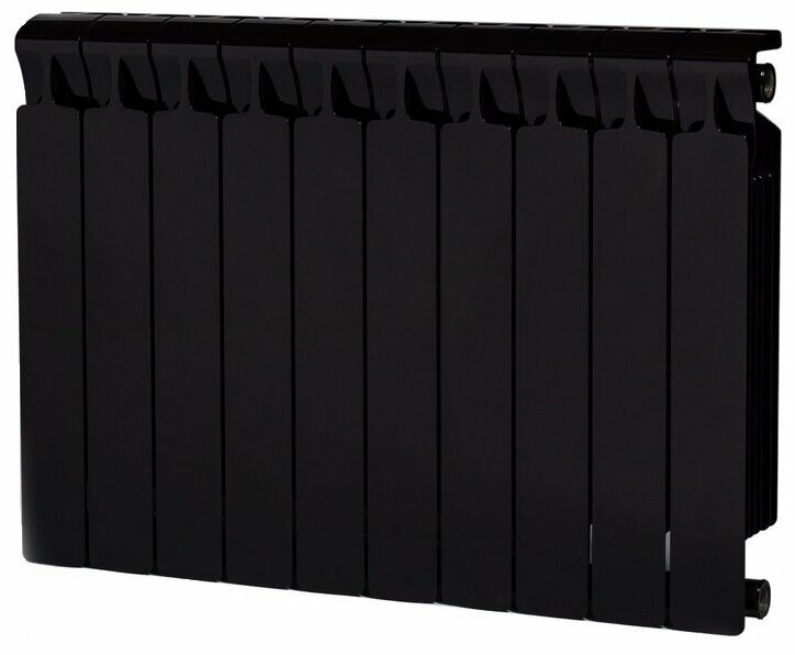 Радиатор биметаллический RIFAR Monolit 500 10 секции боковое подключение 3/4 цвет Чёрный (Антрацит) RAL9005