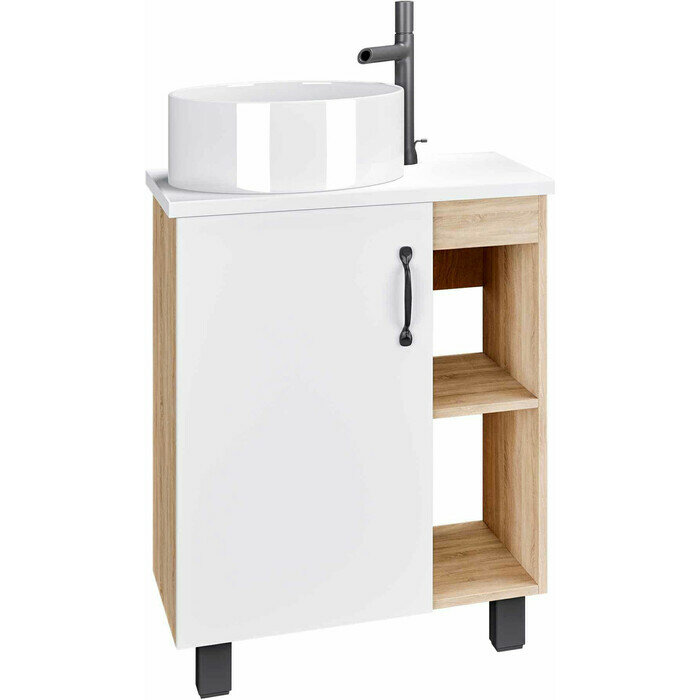 фото Тумба под раковину Grossman Флай 56х38 белый/дуб сонома (106001, 506001)