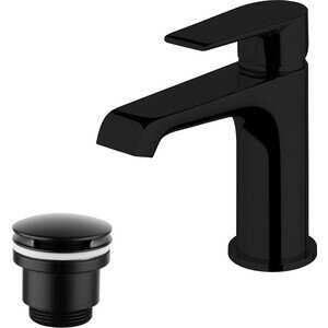 фото Смеситель для раковины Cezares Nautic с донным клапаном, черный (NAUTIC-LS1-NOP, LM8500BL)