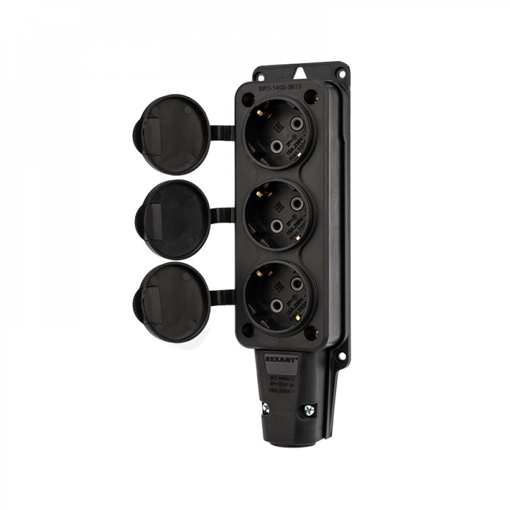 фото Штепсельная трехместная розетка REXANT 111-113