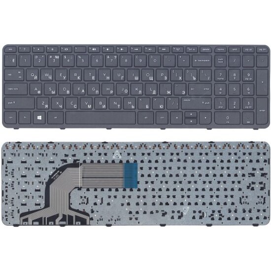 Клавиатура для ноутбука Amperin HP Pavilion 15-e черная с рамкой