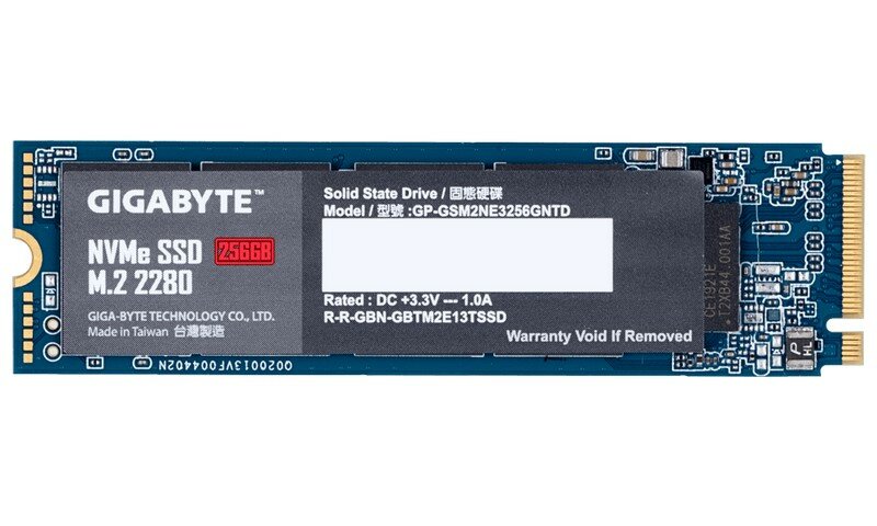 Твердотельный накопитель SSD M.2 256 Gb GigaByte NVMe SSD Read 1700Mb/s Write 1100Mb/s 3D NAND TLC GP-GSM2NE3256GNTD