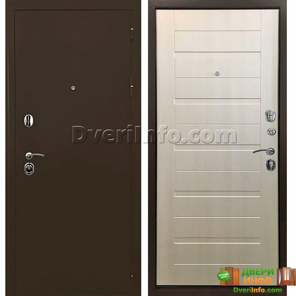 Входная дверь Тренд 3К (Медный антик / Лиственница беж, Размер 860*2050mm, Левое открывание)