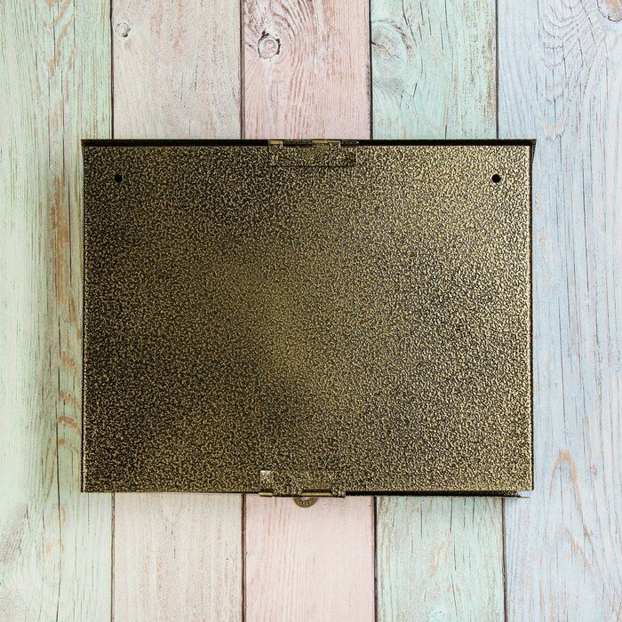 Ящик почтовый без замка (с петлёй), горизонтальный «Широкий», бронзовый - фотография № 6