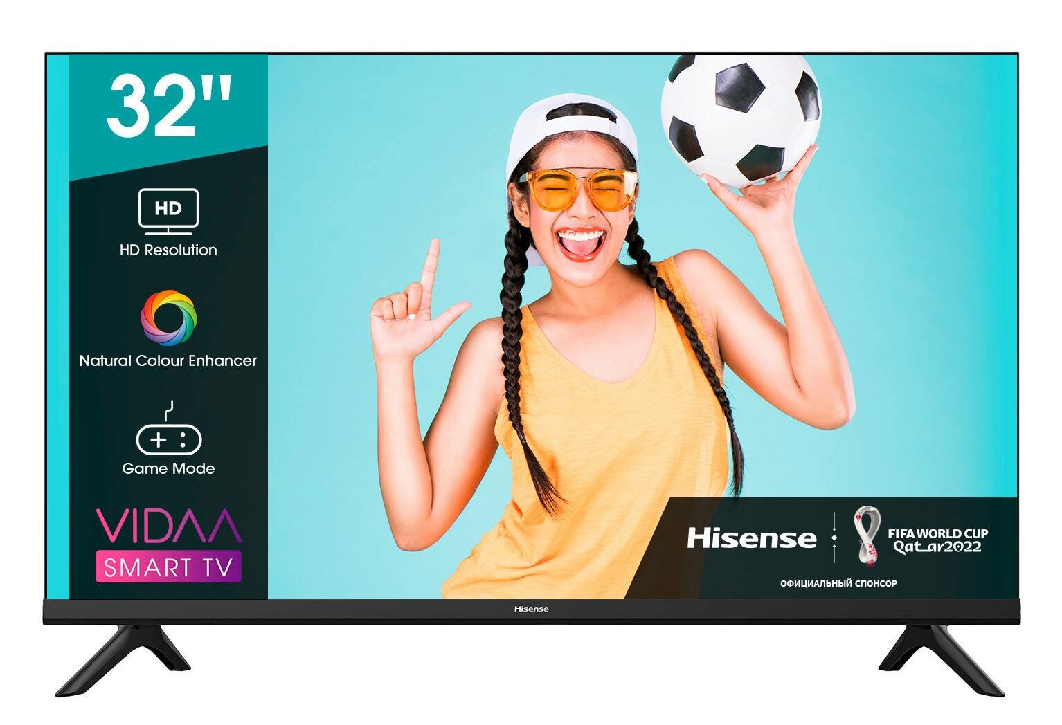 Телевизор Hisense 32A4BG, 32", HD, черный