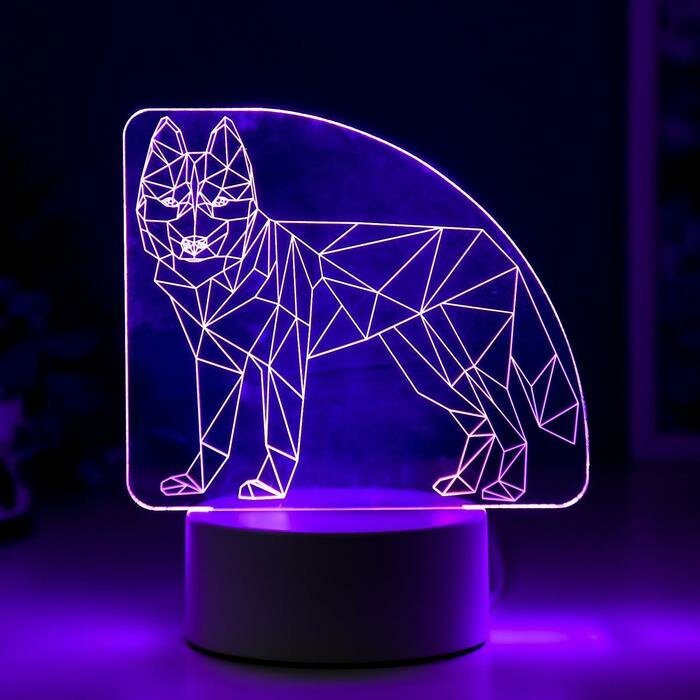 RISALUX Светильник "Волк" LED RGB от сети 9,5х14,5х17 см - фотография № 5