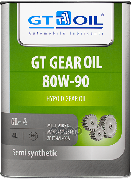 Масло Транс. Gt Gear Oil Sae 80W-90 Api Gl-4 4 Л GT OIL арт. 8809059407769