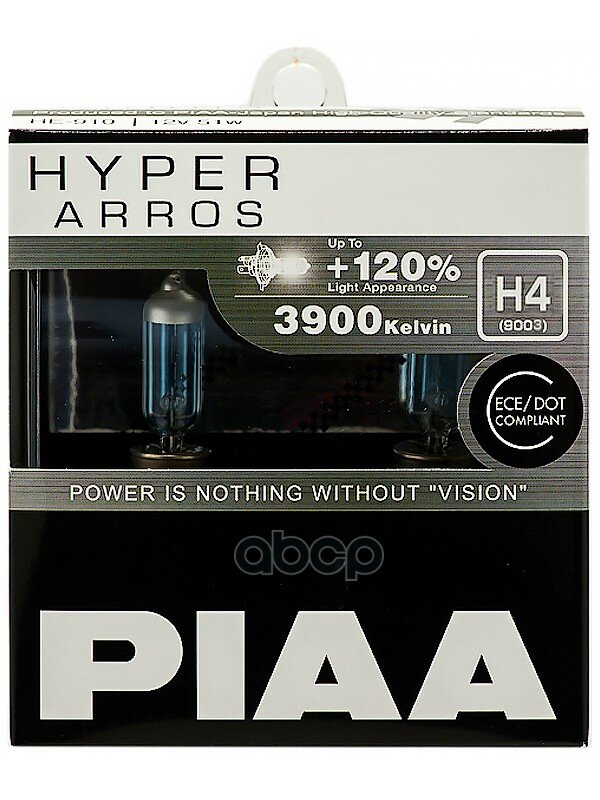 Лампы Галогенные Piaa Hyper Arros (Type H4) (3900k) 65/55w 2 Шт. PIAA арт. HE-900-H4