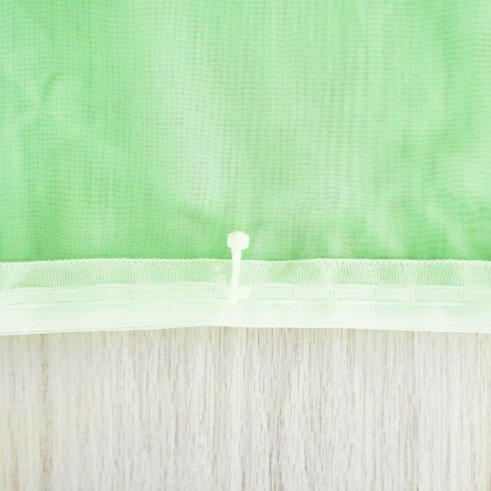 Тюль вуаль однотонная 145х260 см, светло-зелёный, 100% п/э - фотография № 5