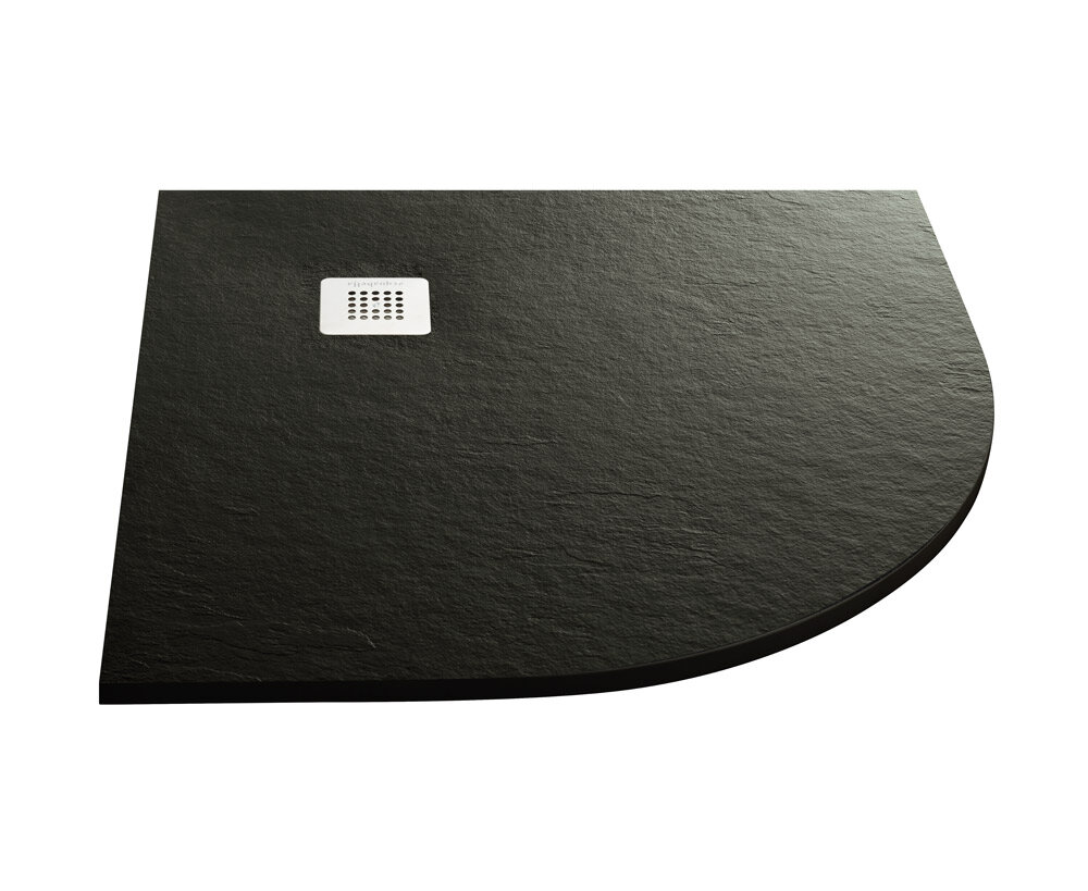 Поддон из искусственного мрамора (акрон) Acquabella PLATO_BASE_NINETY_SLATE_ANG_NEGRO_90x90