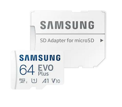 Карта памяти microSDXC Samsung 64Gb Evo Plus 130Mb/s U1 A1 V10 MB-MC64KA/EU, 1шт.