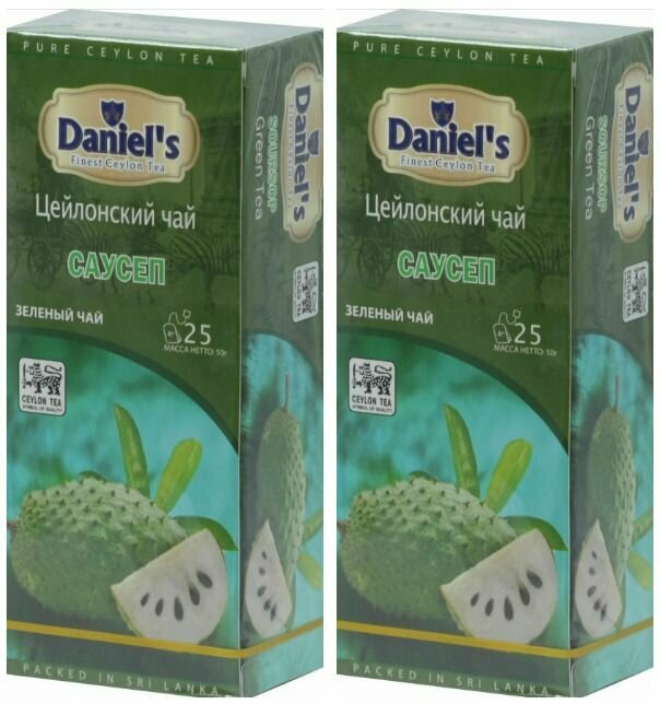 Daniel's Чай в пакетиках Зеленый чай 2 г 25 пакетов 2 уп