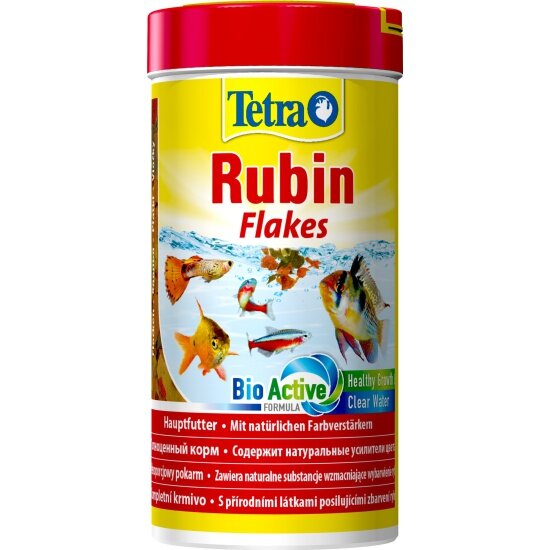 Корм для рыб Tetra Rubin Flakes в хлопьях, для улучшения окраса всех видов рыб, 250 мл