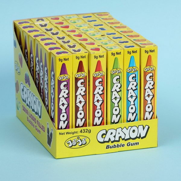Жевательная резинка Jojo Crayon Babble Gum с начинкой, 9 г, 48 шт. - фотография № 1