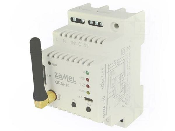 Контроллер ZAMEL GRM-10 Модульный контроллер GSM EXTA FREE IP20 230ВAC NO x2 DIN 1