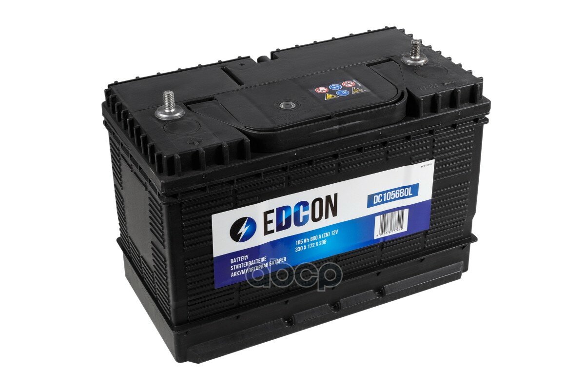 Dc105680l_аккумуляторная Батарея! 105Ah 800А + Слева 330Х172х238 Винтовые Клемы EDCON арт. DC105680L