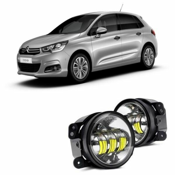 Противотуманные фары светодиодные PTF4 30W flood на CITROEN C4 хетчбек (ближний свет) (Фары ближнего света)