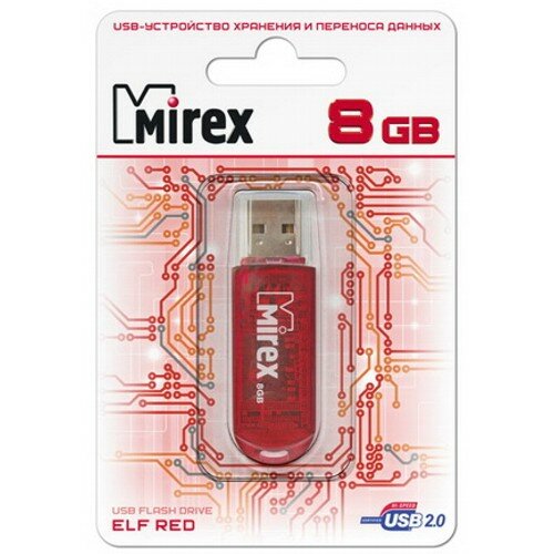  Mirex Elf Red 8  usb 2.0 Flash Drive - 