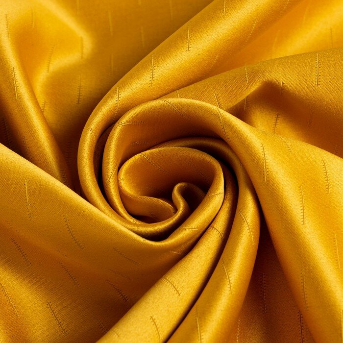 Штора портьерная Этель "Штрихи" цв.желтый,на люверсах 250*265 см, 100% п/э - фотография № 3