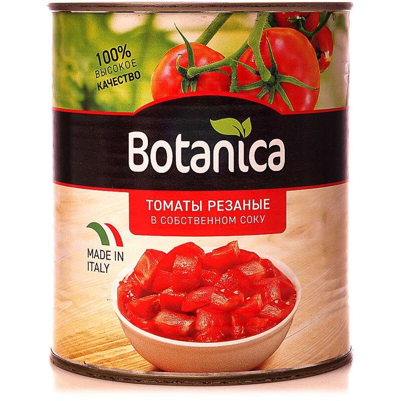 Томаты очищенные в собственном соку Botanica, 2.5 кг