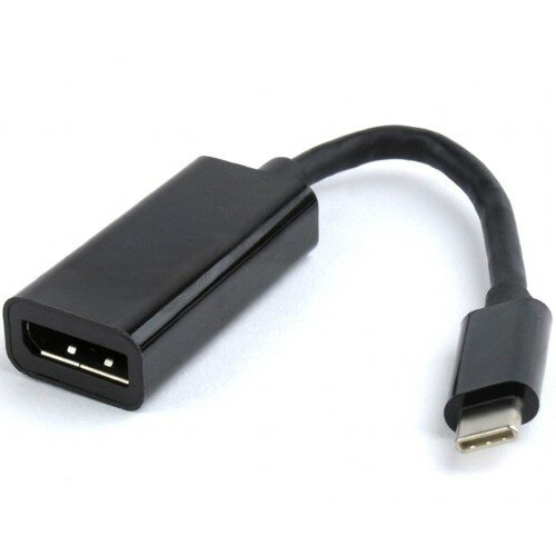 Видео адаптер USB-C на DisplayPort Cablexpert A-CM-DPF-01 внешняя видеокарта для монитора ТВ или проектора 0.15м, чёрный
