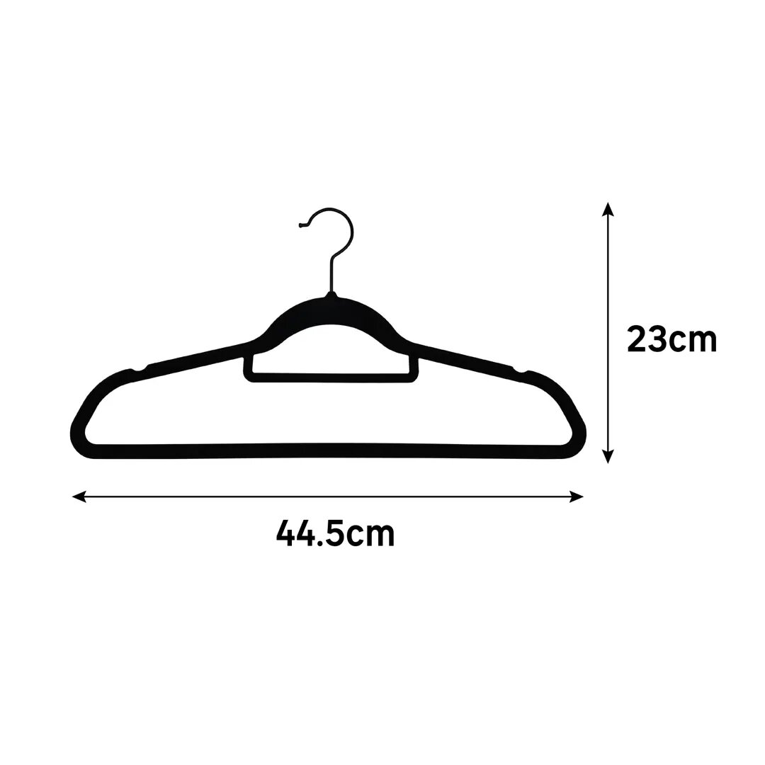 фото Плечики Spaceo 45x23x2.4 см с флоковым покрытием цвет чёрный 4 шт