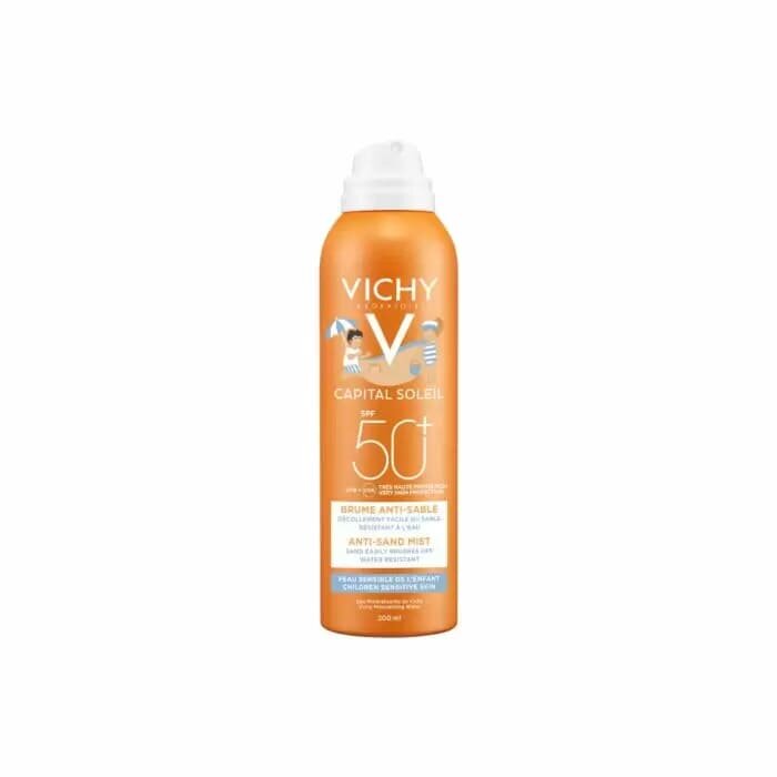 Vichy Capital Soleil Детский спрей-вуаль антипесок с очень высокой защитой UVB + UVA SPF 50+, 200мл