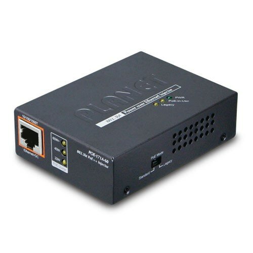 Инжектор Planet POE-171A-60 Single-Port 10/100/1000Mbps 802.3bt Ultra PoE Injector (60 Watts, Legacy mode support, PoE Usage LED) -w/external power adapter