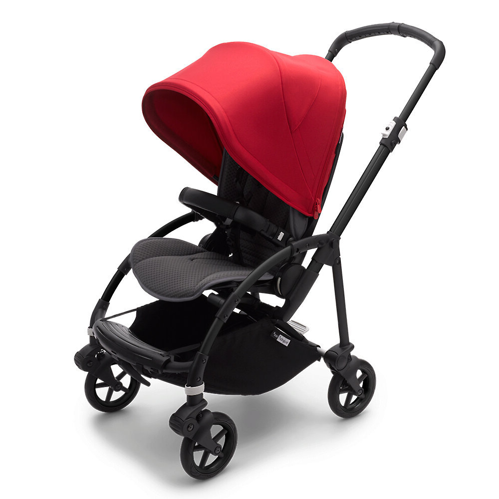 Коляска прогулочная Bugaboo Bee 6 complete (Black/Grey Melange/Red), цвет: шасси черный