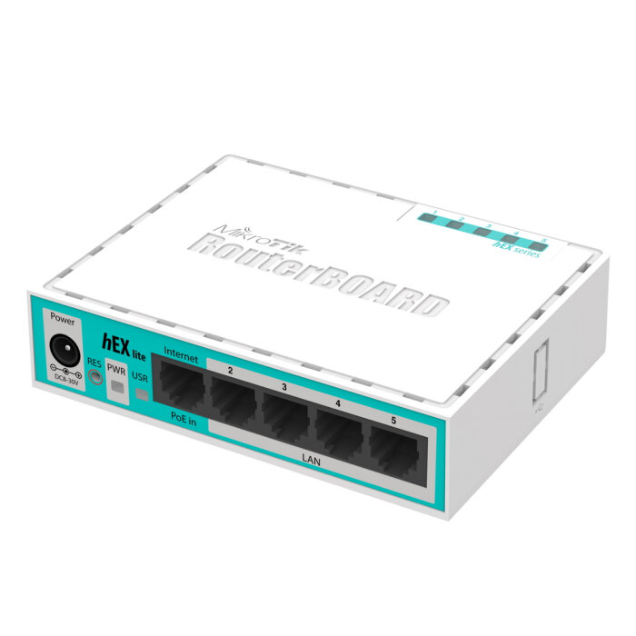 Сетевое оборудование MikroTik RB750r2 hEX lite Маршрутизатор 4 порта 100Мбит/сек. + 1 порт WAN 100Мбит/сек.