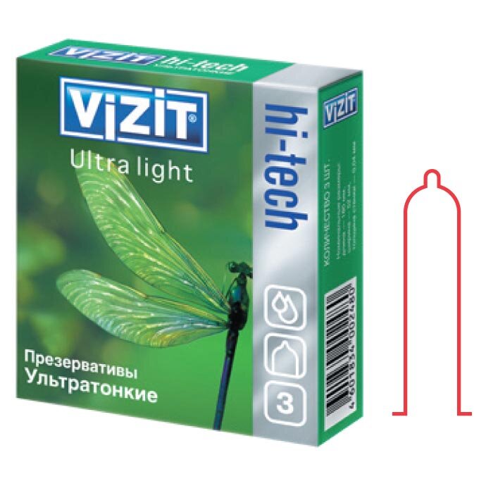 Презервативы VIZIT Hi-Tech Ultra light ультратонкие, 3 шт