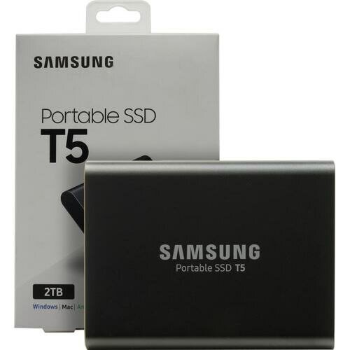 Накопитель SSD Samsung T5 External 2Tb (2048GB) BLACK USB 3.1 MU-PA2T0B/EU