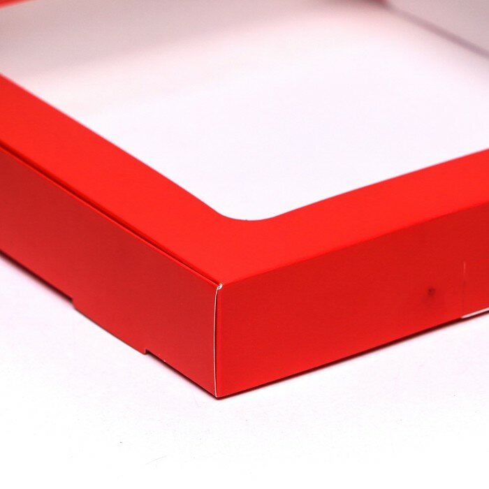 UPAK LAND Коробка самосборная, красная с окном, 19 х 19 х 3 см - фотография № 3