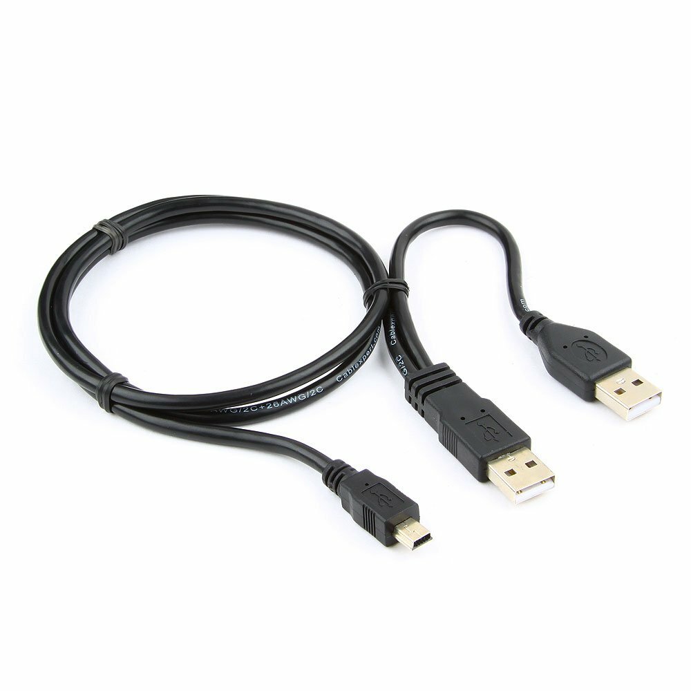 Кабель USB 2.0 Pro Cablexpert CCP-USB22-AM5P-3, 2xAM/miniBM 5P, 0.9 м, экран, черный